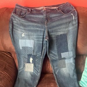 Patched old navy jeans